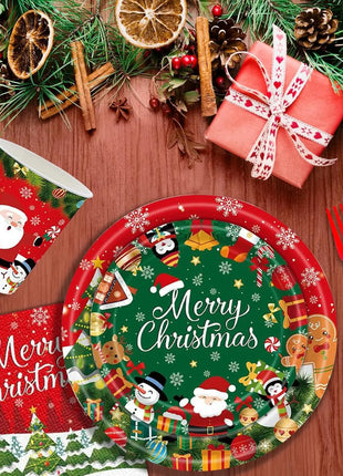 Piatti usa e getta per feste di Natale, tovaglioli da dessert, tazze, decorazioni per la tavola, bomboniere per le vacanze di Capodanno - riparo82