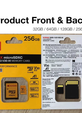 Kodak Micro SD Card 512GB 256GB 128GB 64GB 32GB class10 scheda di memoria Flash U3 4K cartao de memoria ad alta velocità