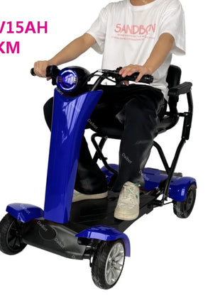 4 Wheel Automatic Foldable Electric Scooter For Adults With Seat 500W 36V Mobility Scooters For Seniors Removable Battery - Riparo82
