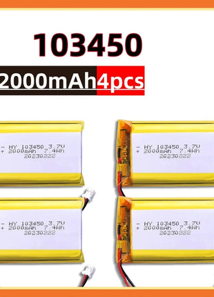 🐰 103450 3.7V 2000mAh Batteria ricaricabile ai polimeri di litio PH 2.0mm Spina a 2 pin per fotocamera Navigatore GPS Capacità MP5 - riparo82