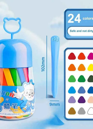 12/24/36/48Colors Plastic Plastic Crayon 12/24/36/48Colors Not Dirty Hands Colored Crayon Washable Erasable Wax Pencil Students