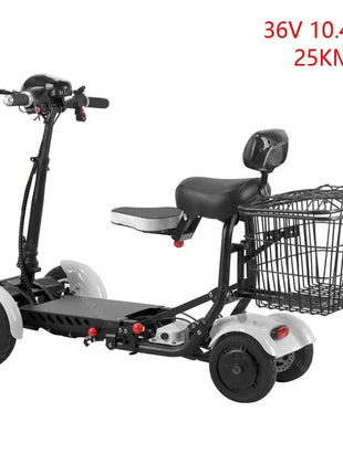 Scooter Mobilità 4 Ruote 500W Doppio Motore 36V - Pieghevole Anziani 3 Velocità - riparo82