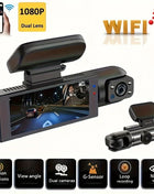 Dash Cam for Cars Dual Camera Front 1080P and Inside 720P with IR Night Vision, Loop Recording, and Wide Angle Lens - Riparo82