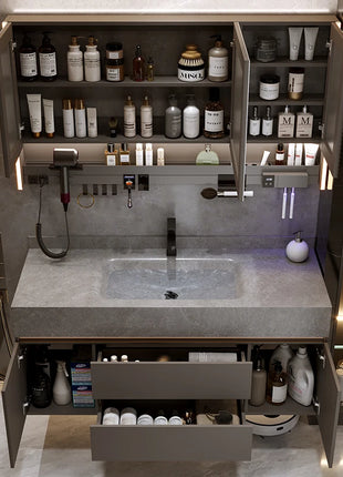 Lavabo integrato Rock Plate, lavabo da bagno, lavabo, combinazione di mobili da bagno, dimensioni multiple disponibili