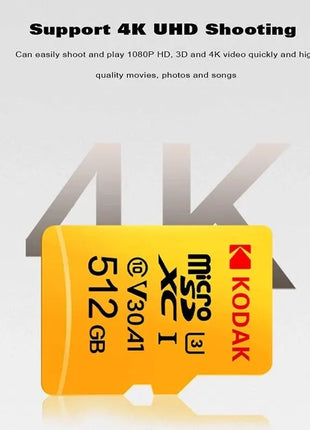 Scheda di memoria KODAK Micro SD Classe 10 128 GB 4K Cartao De Memoria ad alta velocità Memoria Flash TF Mecard C10