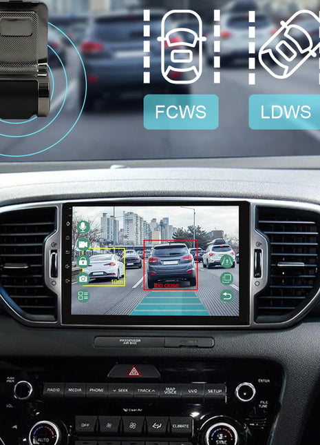 Dash Cam ADAS Car DVR HD 1080P USB Video Recorder For Android Navigation Front and Rear Dual Camera Loop Recording Night Vision - Riparo82