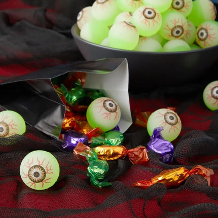 5/50PCS Luminous Bouncing Ball Halloween Glow in The Dark Eyeball Toys Rubber Fake Eyeball Haunted House Horror Decoration Props