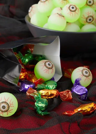 5/50PCS Luminous Bouncing Ball Halloween Glow in The Dark Eyeball Toys Rubber Fake Eyeball Haunted House Horror Decoration Props - Riparo82