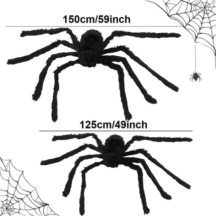 200cm Halloween Spiders Outdoor Decoration Halloween Plush Spiders Giant Spider for Indoor Outdoor Garden Party Decoration