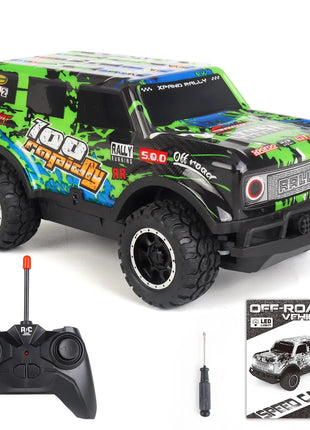 Auto telecomandata Jeep fuoristrada illuminata a LED Piccola proporzione Macchinina giocattolo per bambini non carica