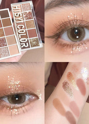 10-Color Matte & Glitter Eyeshadow Palette – High-Pigment, Long-Lasting, Waterproof & Smudge-Proof for Daily & Nude Makeup - Riparo82