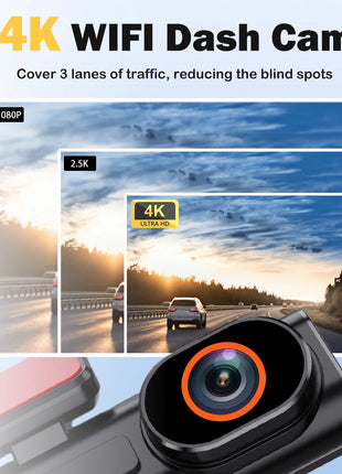 Ultra HD 4K Car Front Dash Cam Mini WIFI DVR Black Box Room With 24H Parking Monitor Night Vision,GPS/Rear View Camera Optional - Riparo82