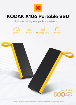 KODAK X106 SSD 1TB ssd unità esterna Disco rigido 2TB USB3.1 SSD esterno portatile 256B 512GB 1TB per laptop Smartphone PS4