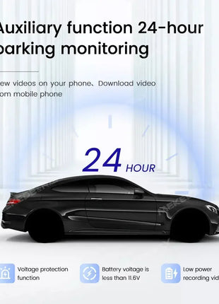 HD Dash Cam 1080P Car Recorder Dual Camera Vehicle Drive Auto Video DVR Android Wifi Smart Connect USB 24H Parking Monitoring - Riparo82