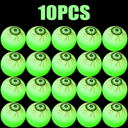 5/50PCS Luminous Bouncing Ball Halloween Glow in The Dark Eyeball Toys Rubber Fake Eyeball Haunted House Horror Decoration Props