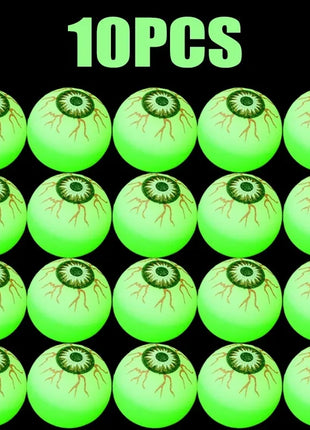 5/50PCS Luminous Bouncing Ball Halloween Glow in The Dark Eyeball Toys Rubber Fake Eyeball Haunted House Horror Decoration Props - Riparo82