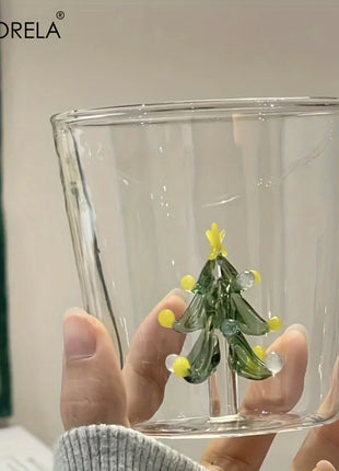 KEMORELA 1/2/4PCS Albero di Natale Tazza di Caffè in Vetro Succo di Vetro Tazza di Latte Adatto come Regalo di Natale Decorazione del Tavolo da pranzo Tazza - riparo82