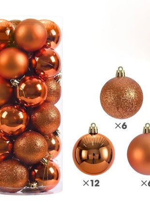 24 pezzi 6 cm grandi decorazioni con palline di Natale appese ornamenti pendenti per albero di Natale decorazioni per feste a casa di Natale 2026 accessorio di Capodanno - riparo82