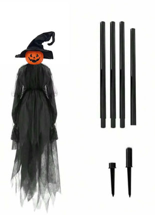 Halloween Outdoor Decoration Illuminated Holding Hands Sound Control Witch Witch for Outdoor Patio Lawn Garden Party Scary Decor - Riparo82