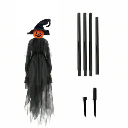 Halloween Outdoor Decoration Illuminated Holding Hands Sound Control Witch Witch for Outdoor Patio Lawn Garden Party Scary Decor