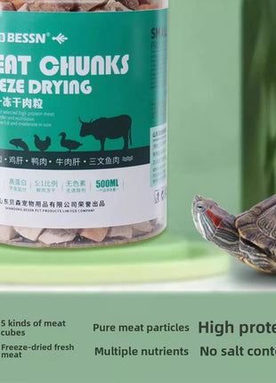 BESSN Freeze-Dried Turtle Food 300g | Brazilian/Caiman/Reeves' Turtle Formula with Shrimp & Meat Pellets | for Juvenile Turtles - Riparo82