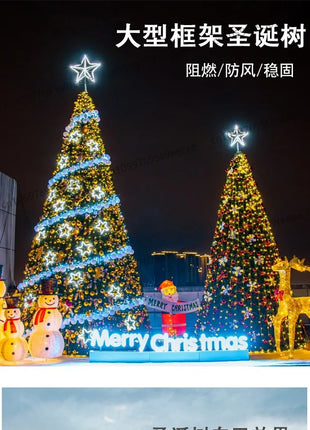 Grande albero di Natale illuminato per esterni 3/4/5/6/10 m cornice centro commerciale hotel decorazione natalizia quadrata