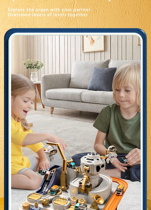 Modello di vagone da corsa Spazio Animali aerospazziali Giocattoli educativi Bambini Treno Pista Avventura Cervello Gioco interattivo meccanico - riparo82