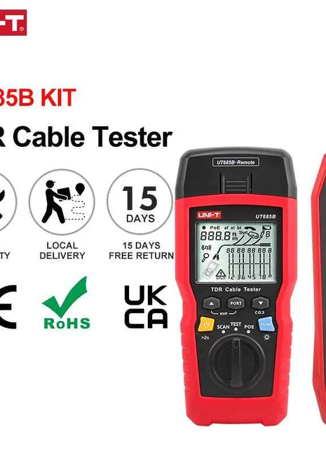 UNI T Network Cable Tester TDR UT685B KIT Cable Tracker Lan Tester RJ45 RJ11 Detector Wiring LCD Display Network Tool