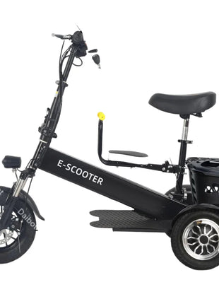 Lightweight Mobility Scooter Foldable With Basket For Adults Electric Scooter Senior Triple Shock Absorption 500W Trike 2 Seats - Riparo82