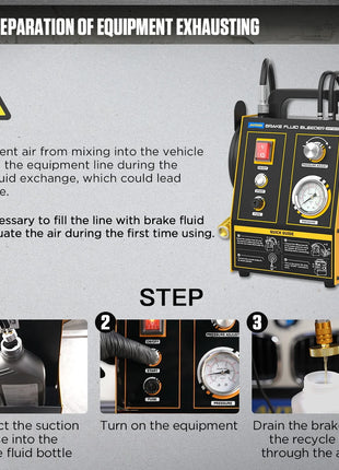 AUTOOL AST605 Automotive Brake Bleeder Kit Brake Oil Fluid Extractor Pump Exchanger Machine 0.7-0.25 Bar Vacuum Bleeding  Tool - Riparo82