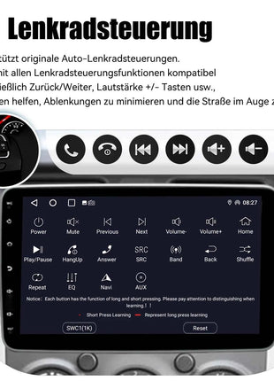 ESSSGOO 8-Core 360° Rotating Touchscreen Android 14 6+128G Wireless Apple Carplay Car Stereo 1 DIN GPS Navi 4G WiFi AM FM BT RDS