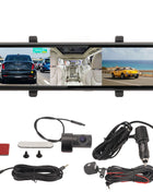 10.26in Mirror Dash Cam BT5.0 HD Night Vision 3 Recorded Video Front 2.5K Rear 1080P Driving Recorder for Cars Car DVR Dash Cam - Riparo82