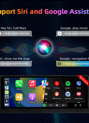 10.26" 4K Dash Cam Carplay Android Auto GPS 5G WIFI FM BT Car Dvr 350 ° Rotation Dual Lens Dashcam Truck Camera Drive Recorder - Riparo82