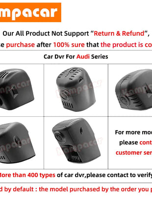 Kampacar AD07-4K 2160P Wifi DashCam Camera Video Recorder For Audi A7 C8 A3 8v A8 A6 A5 A4 Q3 Q7 Q8 Etron 2015-2024 10% Car Dvr - Riparo82