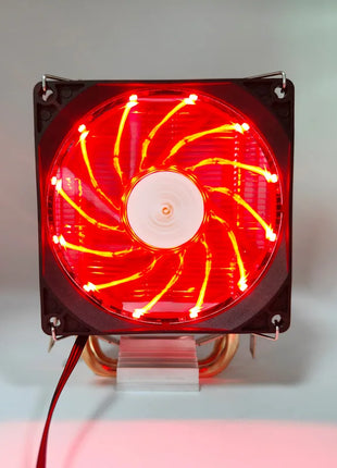 2 tubi di calore CPU Cooler Tower 3PIN/4PIN PWM 90MM LED Ventola di raffreddamento a luce rossa per LGA 1366 1150 1155 1200 1700 X79 X99 2011 AM3 AM4 - Riparo82