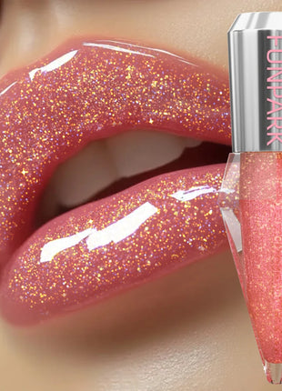 8 Color Glitter Shimmer Lip Gloss Moisturizing Lip Tinted Fuller Lip Effect Diamond Liquid Lipstick Makeup Sexy Lip Care Gifts - Riparo82