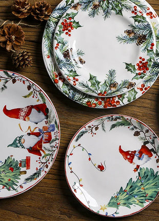 Set di stoviglie in ceramica serie Goblin Piatto da pranzo grande Vassoio rettangolare Stoviglie natalizie Piatti da bistecca Piatti da dessert Ciotola Tazza Tazza - riparo82