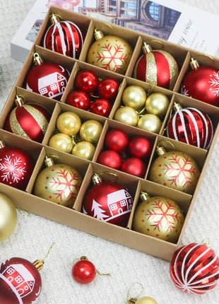 Nuovi 42 set di decorazioni natalizie Palline verniciate elettrolitiche, palline di plastica, decorazioni per finestre, pendenti per albero di Natale - riparo82