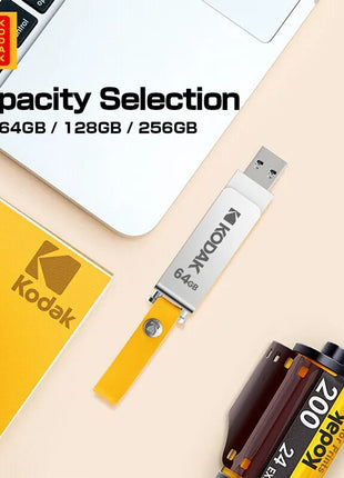 KODAK USB 3.1 Metal USB Flash Drive 64GB 128GB 256GB Pen Drive personalità creativa Car Music Gift PenDrive USB ad alta velocità
