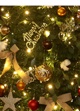 Albero di Natale incandescente Decorazione per albero di Natale artificiale pieghevole Ornamento natalizio floccato per esposizione spaziosa del festival del centro commerciale