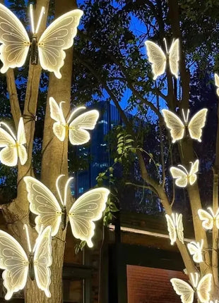 Farfalle a LED per matrimoni, apertura e chiusura automatica, ali luminose realistiche, arredamento perfetto per feste e Natale - riparo82