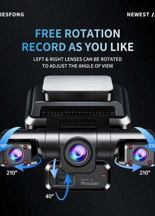 TiESFONG 4CH GPS Dash Cam i7pro Front 4K/2K+3*1080P for Car 360 DVR Camera 24H Parking Mode WiFi Video Recorder IR Night Vision - Riparo82