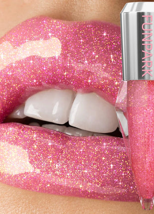 8 Color Glitter Shimmer Lip Gloss Moisturizing Lip Tinted Fuller Lip Effect Diamond Liquid Lipstick Makeup Sexy Lip Care Gifts - Riparo82