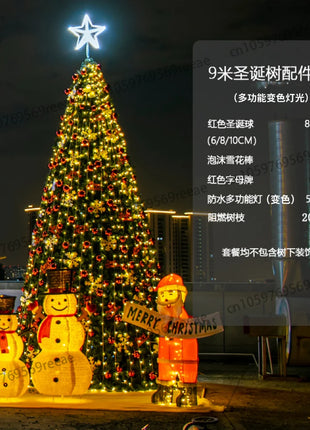 Grande albero di Natale illuminato per esterni 3/4/5/6/10 m cornice centro commerciale hotel decorazione natalizia quadrata