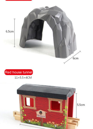 Tutti i tipi di binari del treno in legno Accessori Binari ferroviari in legno di faggio Ponte in legno Tunnel adatto per binari in legno Giocattoli per bambini - riparo82