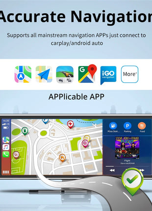 11.26 inch IPS Touch Screen Multimedia Video Player Portable 4K DVR Wireless CarPlay/Android Auto Dual Lens Driving Recorder - Riparo82