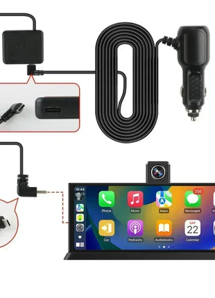 11.3 inch 4K Car DVR Wireless Carplay Android Auto Upgrade 360° Rotating Camera Dash Cam Video Recorder GPS Navigation Dashboard - Riparo82