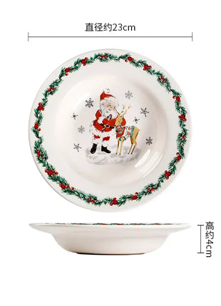 Creativo Natale Piatto in ceramica Stoviglie Ristorante di lusso Bistecca Piatti per pasta Casa Delizioso Piatto Piatto da zuppa Tazze squisite - riparo82