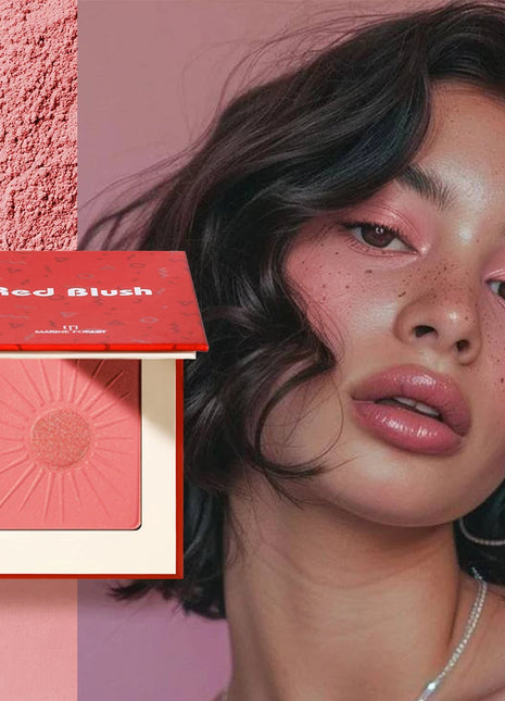 1PC Waterproof Blush Palette: Nude matte with pearlescent particles, light pink, orange and red, lightweight and long-lasting, s - Riparo82