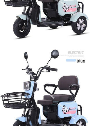 Mini Parent Child Electric Tricycle For Family With Foldable Child Seat 700W 48V 3 Wheels Electric Scooter For Adults Women - Riparo82